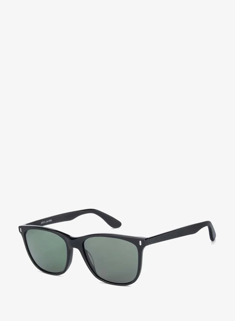 John Jacobs John Jacobs | UV Protection Sunglasses For Men & Women | Black Green Solid Full Rim Wayfarer JJ S13311-C3 - Pack of 1