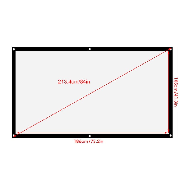 Portable 120 Inch Outdoor Projector Screen Thicken Soft White Polyester Non Crease 16 9 - Image 3