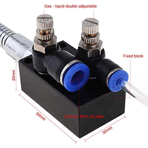 ChgImposs Mist Coolant Lubrication Spray System with Check Valve & Metal Nozzle, 1.5m Flexible Tube Cooling Kit for CNC Lathe Milling Drill Engraving Machine - Image 2