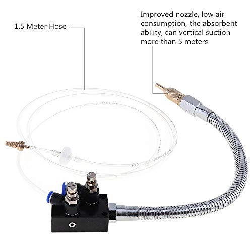ChgImposs Mist Coolant Lubrication Spray System with Check Valve & Metal Nozzle, 1.5m Flexible Tube Cooling Kit for CNC Lathe Milling Drill Engraving Machine - Image 3