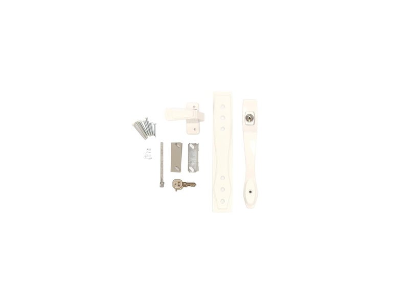 Larson Certified Storm Door White Push-Button Heavy-Duty Latch with Key Handle Set, Storm Door Replacement Latch Handle - Image 2