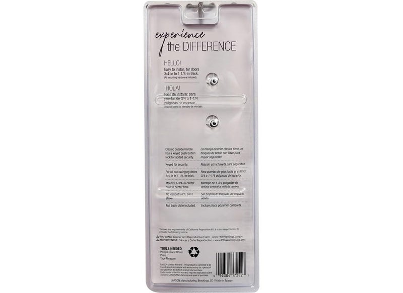 Larson Certified Storm Door White Push-Button Heavy-Duty Latch with Key Handle Set, Storm Door Replacement Latch Handle - Image 3