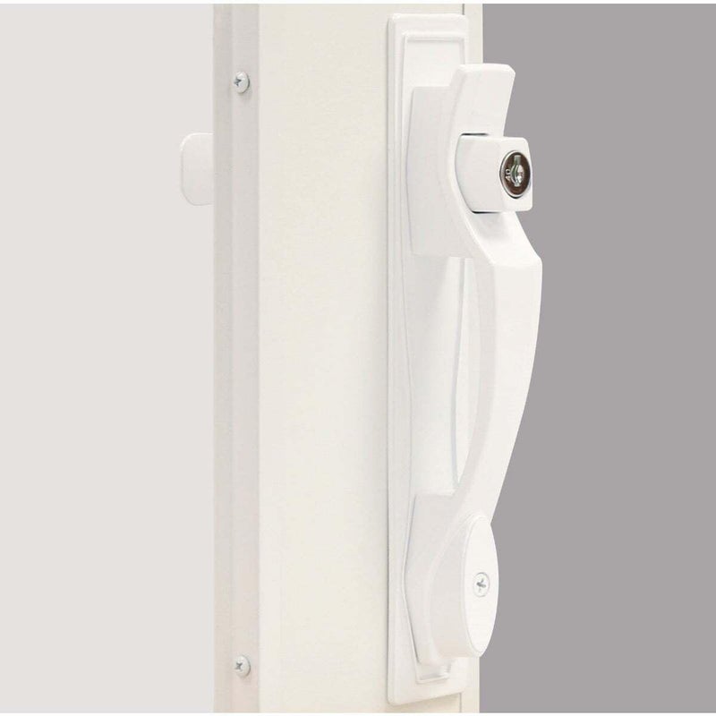 Larson Certified Storm Door White Push-Button Heavy-Duty Latch with Key Handle Set, Storm Door Replacement Latch Handle - Image 4