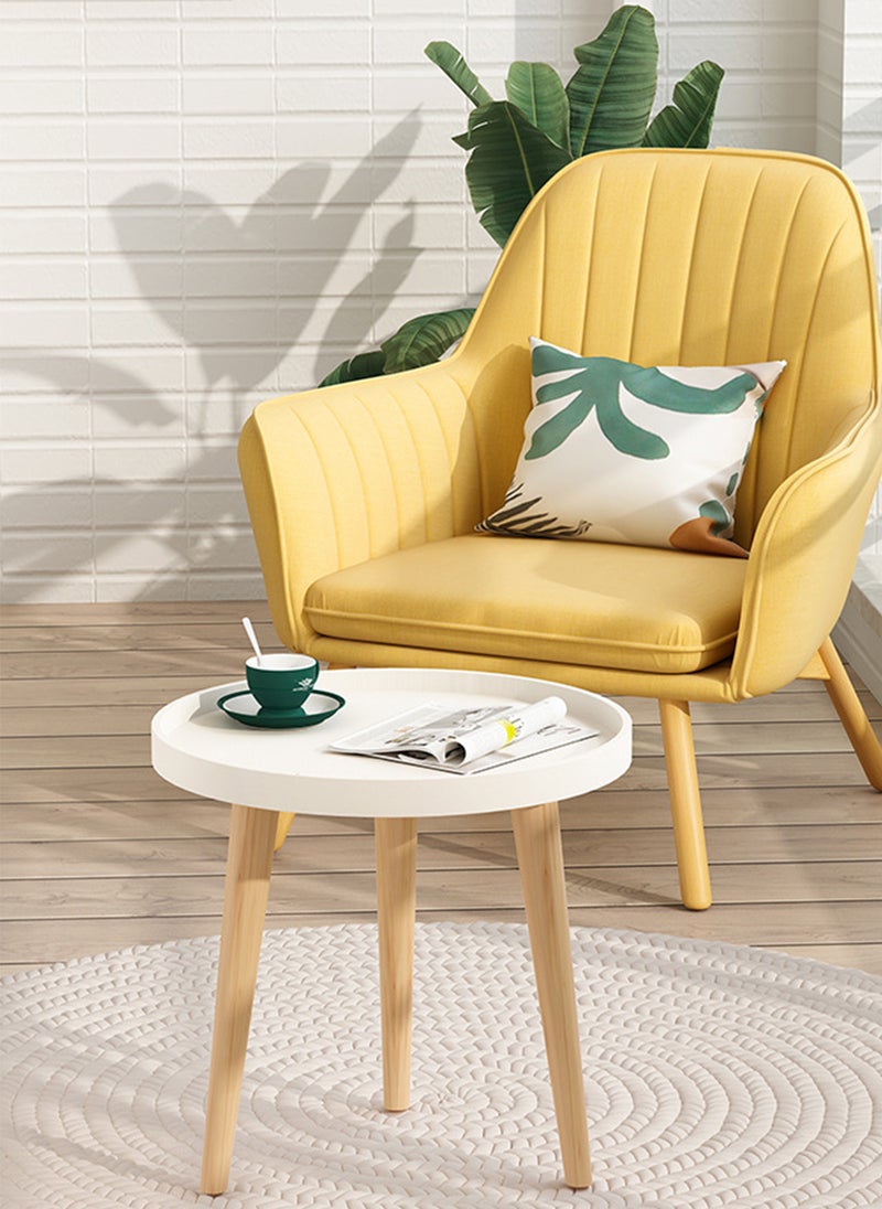 Sharpdo - Simple Style Wooden Coffee Table, Sofa Side Table & Small Round Table 40*40*44CM - Image 1
