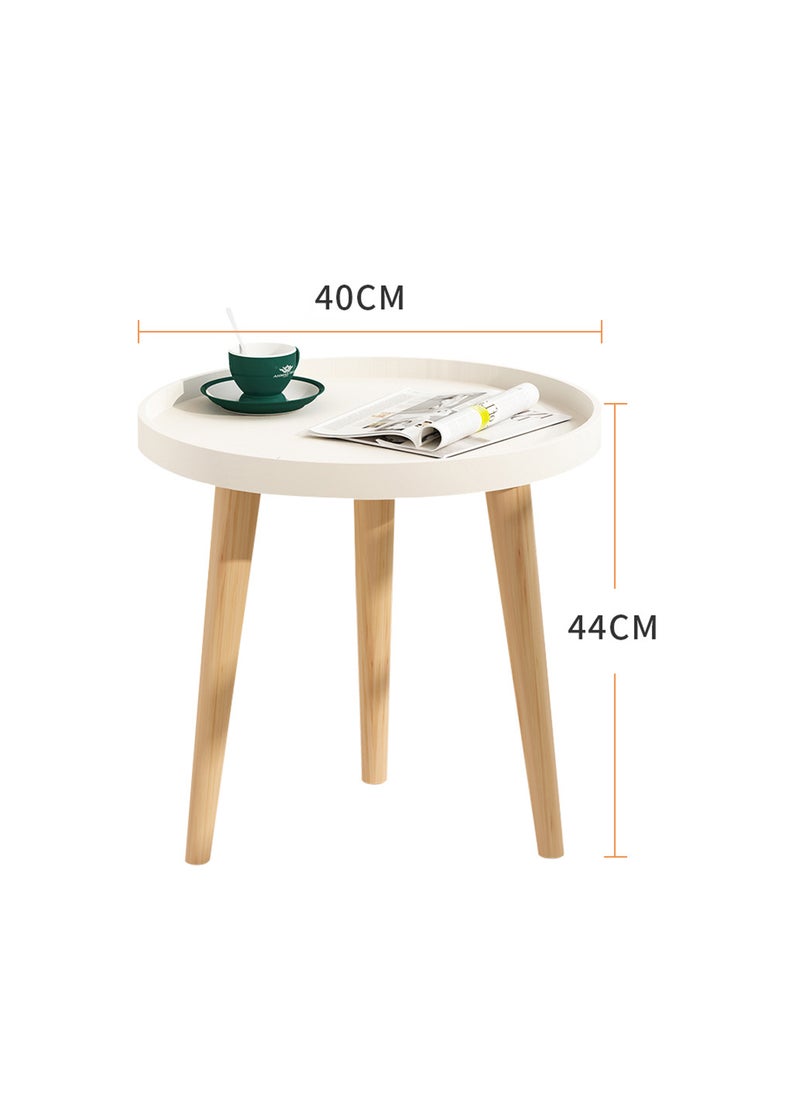 Sharpdo - Simple Style Wooden Coffee Table, Sofa Side Table & Small Round Table 40*40*44CM - Image 1