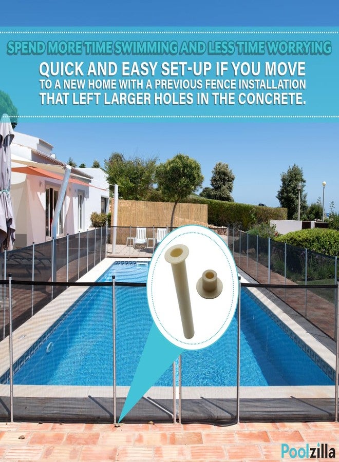 Poolzilla 5-Pack Tan Sleeve and Cap Set for Pool Safety Fence | Compatible with Life Saver Pool Fence DIY - 5/8'' Base Diameter and 4'' Height | for use on Concrete, Pavers, Deck, Ground - Image 3