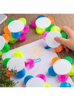 خاجول Petals Highlighters, Flower Shape Watercolor Highlighter Pens,Highlighters Assorted Colors 5-In-1 Fluorescent Pens for Aesthetic School Office Stationery Supplies.  - Image 3