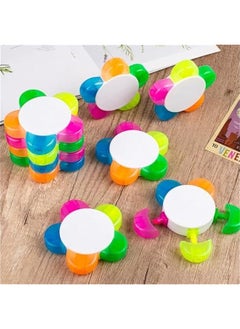 خاجول Petals Highlighters, Flower Shape Watercolor Highlighter Pens,Highlighters Assorted Colors 5-In-1 Fluorescent Pens for Aesthetic School Office Stationery Supplies.  - Image 5