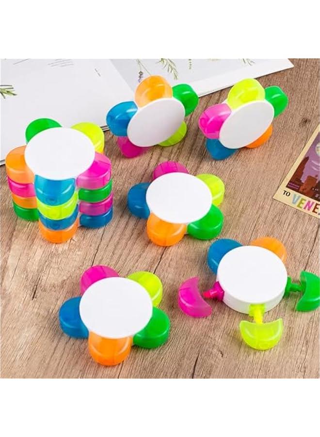 خاجول أقلام تمييز بتلات الزهور، 5 قطع، ألوان مائية متنوعة، أقلام فلورسنت 5 في 1، للوازم المكتبية والمدرسة الجمالية - Image 5