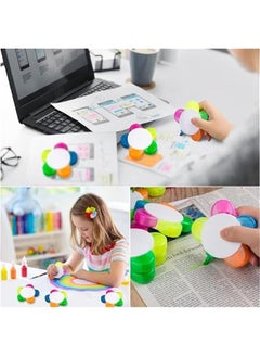 خاجول Petals Highlighters, Flower Shape Watercolor Highlighter Pens,Highlighters Assorted Colors 5-In-1 Fluorescent Pens for Aesthetic School Office Stationery Supplies.  - Image 4