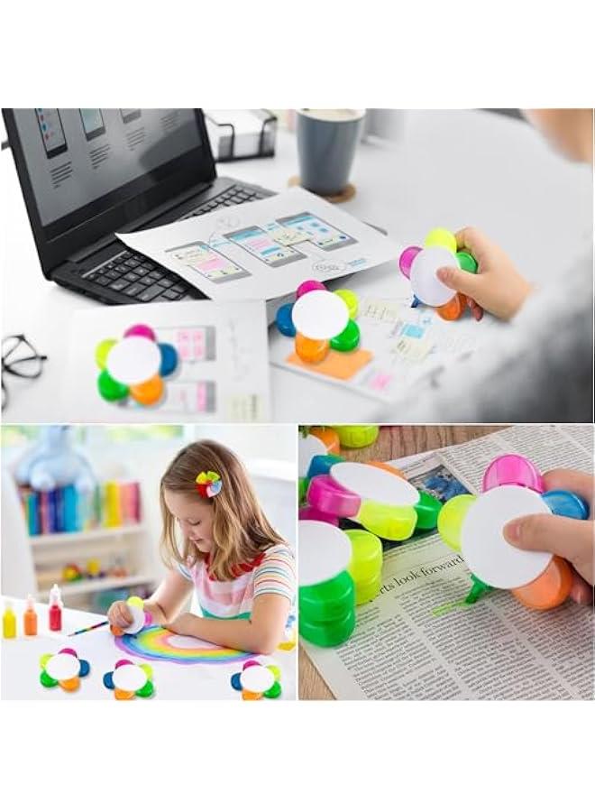 خاجول أقلام تمييز بتلات الزهور، 5 قطع، ألوان مائية متنوعة، أقلام فلورسنت 5 في 1، للوازم المكتبية والمدرسة الجمالية - Image 4