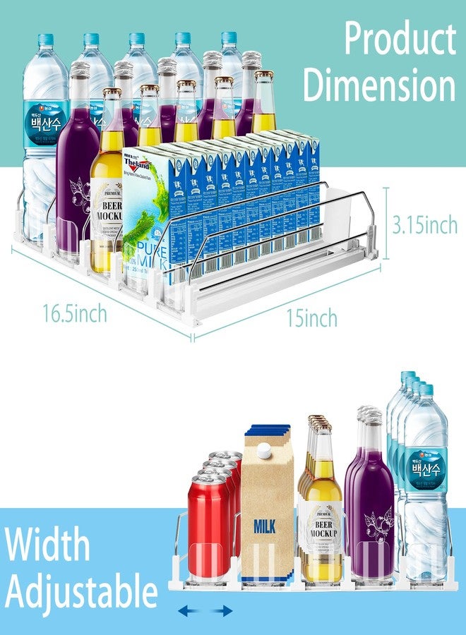 hanmir Drink Organizer for Fridge, 5 Row Automatic Pusher Glide, Adjustable Width Soda Can Dispenser for Refrigerator-Holds up to 25 Cans - Image 2