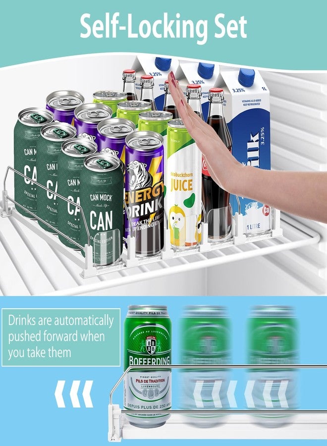 hanmir Drink Organizer for Fridge, 5 Row Automatic Pusher Glide, Adjustable Width Soda Can Dispenser for Refrigerator-Holds up to 25 Cans - Image 3