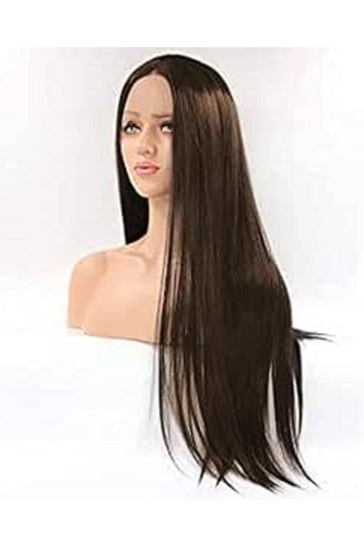 باروكة شعر صناعي طويل مستقيم من ECIF