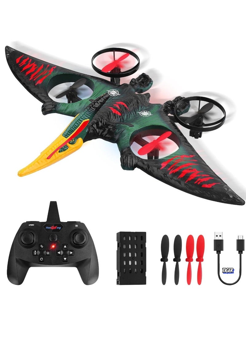 TIGER - RC Aeroplane 2.4GHz Remote Controlled L0713 Quadcopter – Floating Fighter Aircraft RC Plane for Beginners, Children & Adults – Ready-to-Fly (RTF), USB Charging, Green - Image 1
