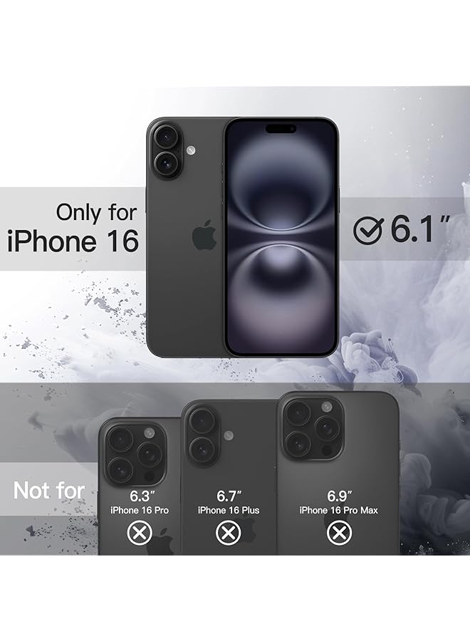 جي تيك جراب لهاتف iPhone 16 مقاس 6.1 بوصة، غطاء ممتص للصدمات بلون سادة غير لامع مصنوع من مادة TPU ومضاد للخدش وظهر شفاف أسود - Image 2