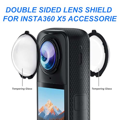 Sruim Insta 360 X5 Premium Lens Guards, Tempering Glass Lens Protector Cover for Insta360 X5 Accessorie (Optical glass) - Image 2
