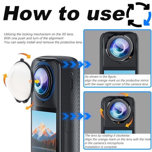 Sruim Insta 360 X5 Premium Lens Guards, Tempering Glass Lens Protector Cover for Insta360 X5 Accessorie (Optical glass) - Image 4