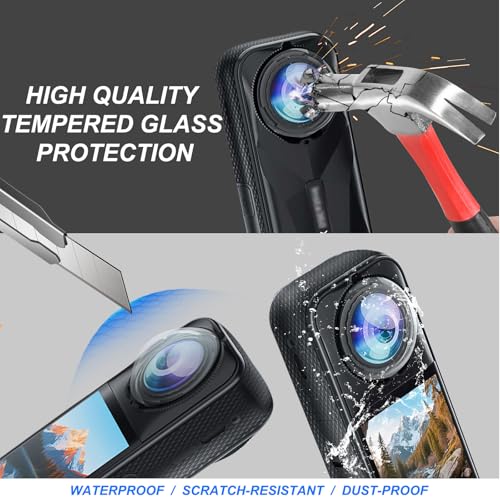Sruim Insta 360 X5 Premium Lens Guards, Tempering Glass Lens Protector Cover for Insta360 X5 Accessorie (Optical glass) - Image 5