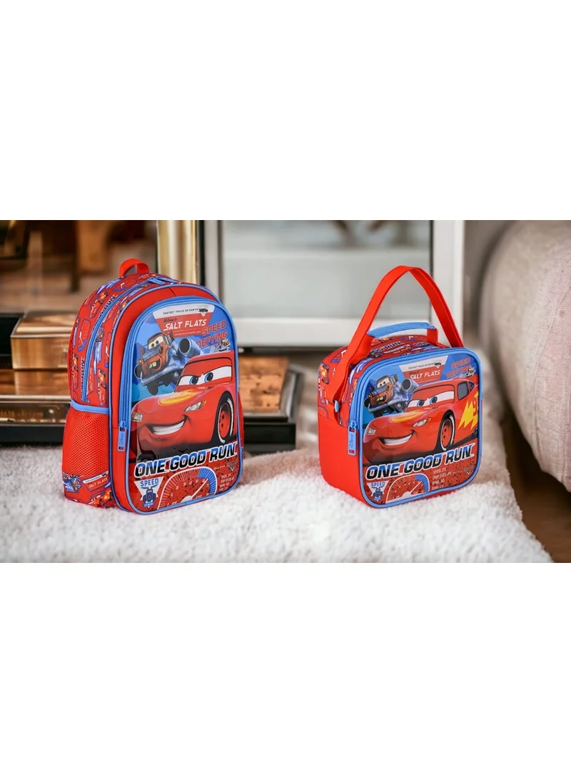 Frocx Disney Cars Licensed Primary School Bag with 2 Compartments Hawk One and Lunchbox