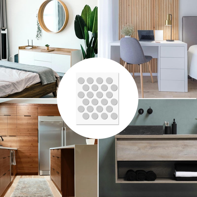 UNMAR Grey Self-Adhesive Screw Hole Stickers - 72 Pcs. 0.79 Inch / 20 Mm Peel Stick Dust Proof Tape, Water Resistance Pvc Caps For Wood Cabinets, Furniture, Drawer, Wardrobe, Kitchen, Table - Image 5