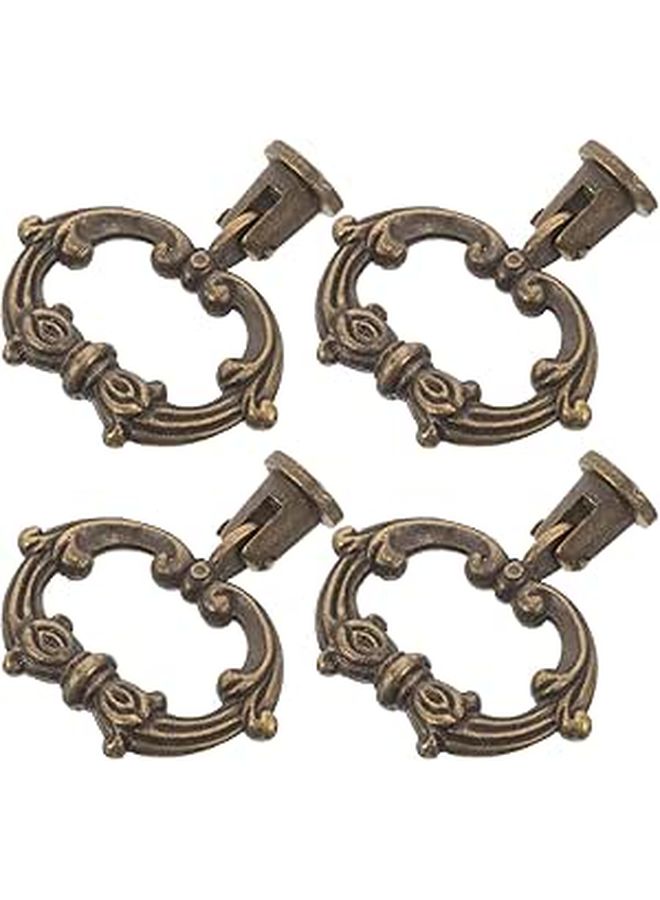 Antique Bronze Cabinet Knobs 4 Pack Vintage European Style Single Hole Drawer Pulls - Image 1