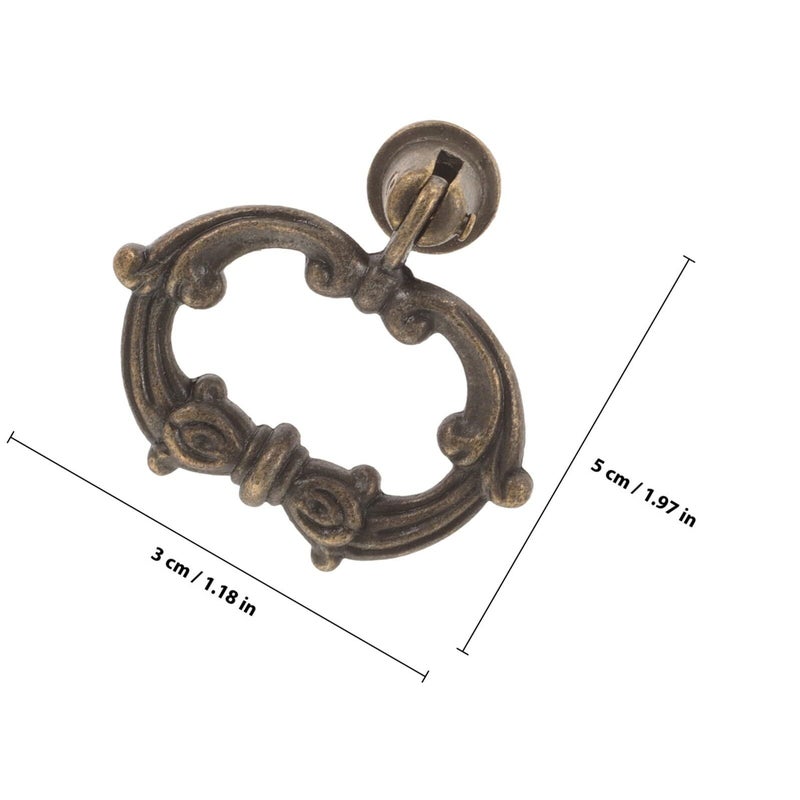 Antique Bronze Cabinet Knobs 4 Pack Vintage European Style Single Hole Drawer Pulls - Image 3