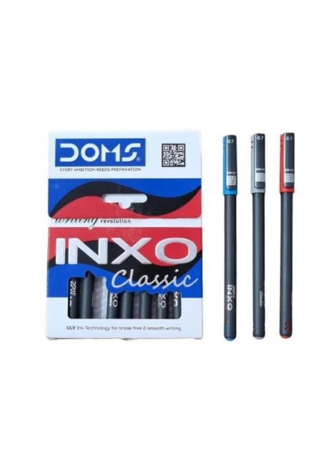 DOMS Ballpoint Pen-5-Blue, 3-Black, 2-Red The Writing Revolution ULV Ink Technology For Break Free & Smooth Writing For Daily Writing Use Pack Of 10