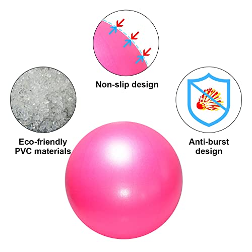 TopBine 9 Inch Exercise Pilates Ball -(2 Pcs) Stability Ball for Yoga, Barre, Training and Physical Therapy- Improves Balance, Core Strength, Back Pain & Posture- Comes with Inflatable Straw - Image 2