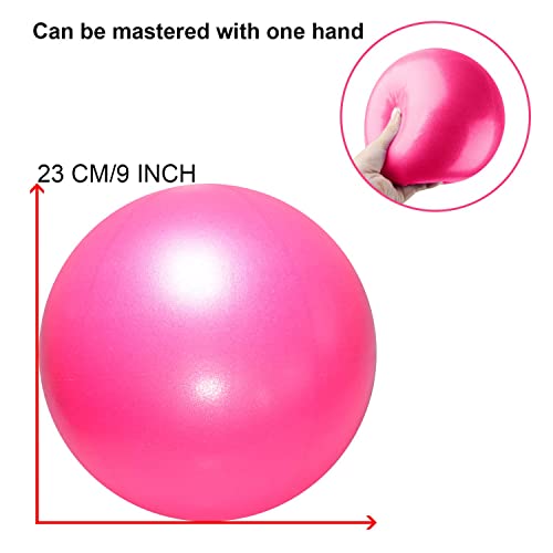 TopBine 9 Inch Exercise Pilates Ball -(2 Pcs) Stability Ball for Yoga, Barre, Training and Physical Therapy- Improves Balance, Core Strength, Back Pain & Posture- Comes with Inflatable Straw - Image 4