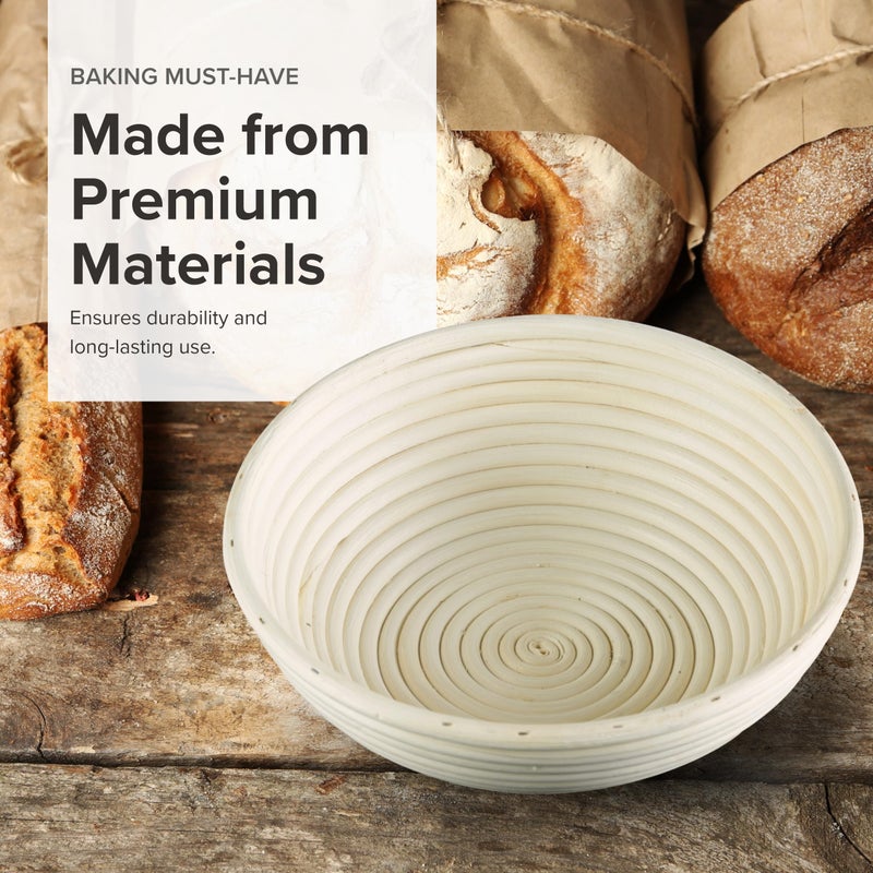 Frieling Frieling Round Proofing Basket, Brotform Bread Rising Banneton and Serving Basket, 10-Inch  - Image 5