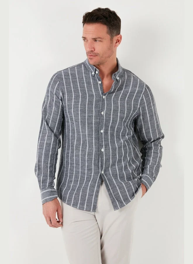 Buratti Buratti Cotton Striped Regular Fit Button-down Collar Shirt Men's SHIRT CF21S112480