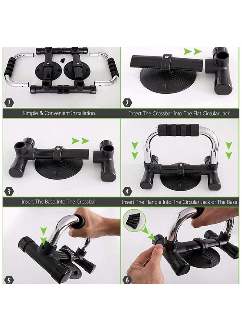 Push Up Bars, Push Up Stands with Suction Cup, Push Up Board with Non-Slip Foam Grips, Sturdy Structure Push Up Bars for Men and Women, Push Up Handles for Floor Workout, Strength Training