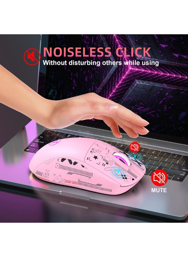 السلكية / 2.4g / bluetooth اكس ماوس لاسلكي RGB 650mAh مضيئة لعبة ماوس لاسلكي ، ويمكن استخدامها كهدية للرجال والنساء على حد سواء - Image 5