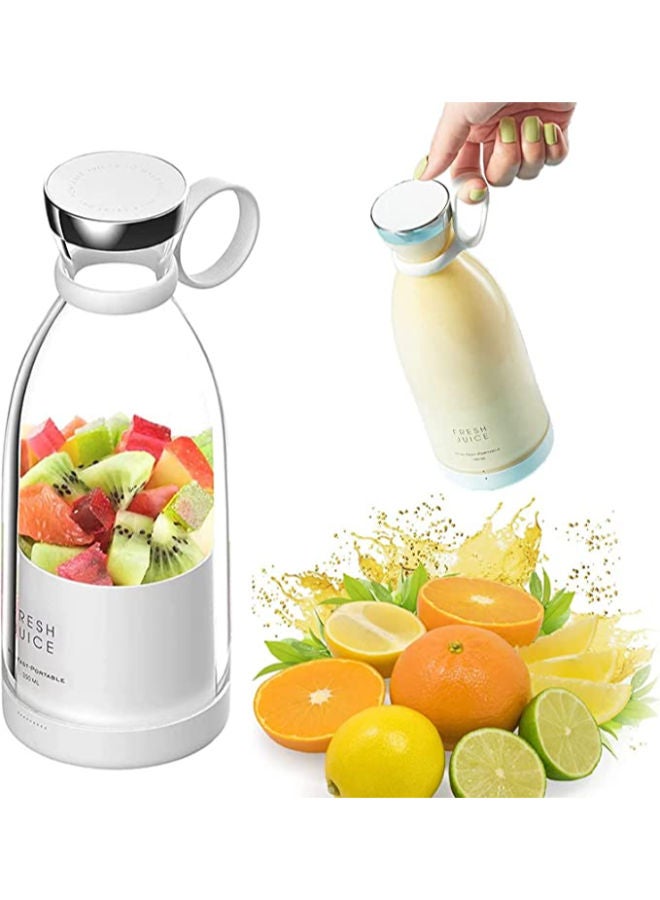 SHOPI Personal Size Blender, Fresh Juice Mini Fast Portable Blender, Portable Smoothie Blender USB Rechargeable, Electric Juicer Cup with 4 Blades - WHITE - Image 1