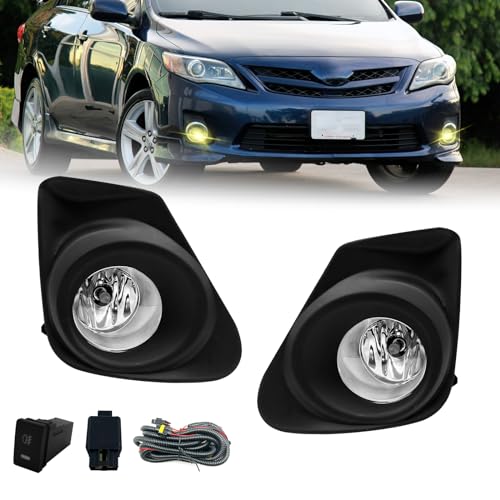 BOXLIGHT Fog Lights For Toyota Corolla 2011 2012 2013 Fog Lamps Assembly 2PCS With Bezels Switch and Wiring Kit - Image 1