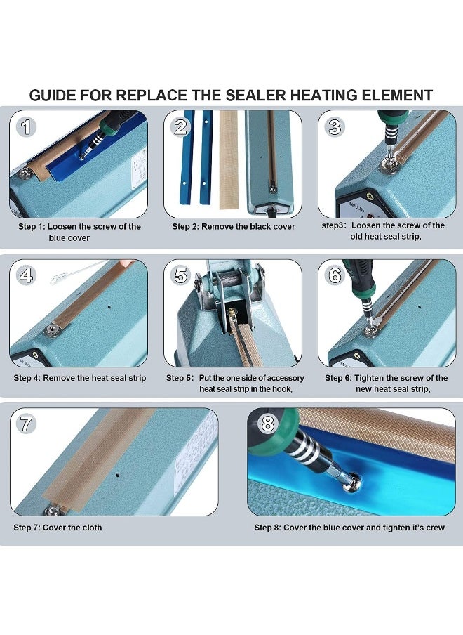 melfi Melfi Impulse Heat Sealer Machine Spare Repair Parts 40 Cm, Heat Seal Strips Replacement Elements, Seal Strips Accessories For Mylar Bag, Plastic Bags Etc...  - Image 5
