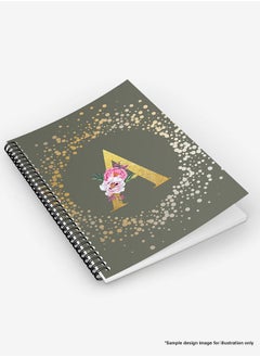 Stylizedd Designer A5 Spiral Notebook Memo Notepad Journal - Custom Monogram Initial Letter Floral Pattern Alphabet - H - Olive Green  - Image 5
