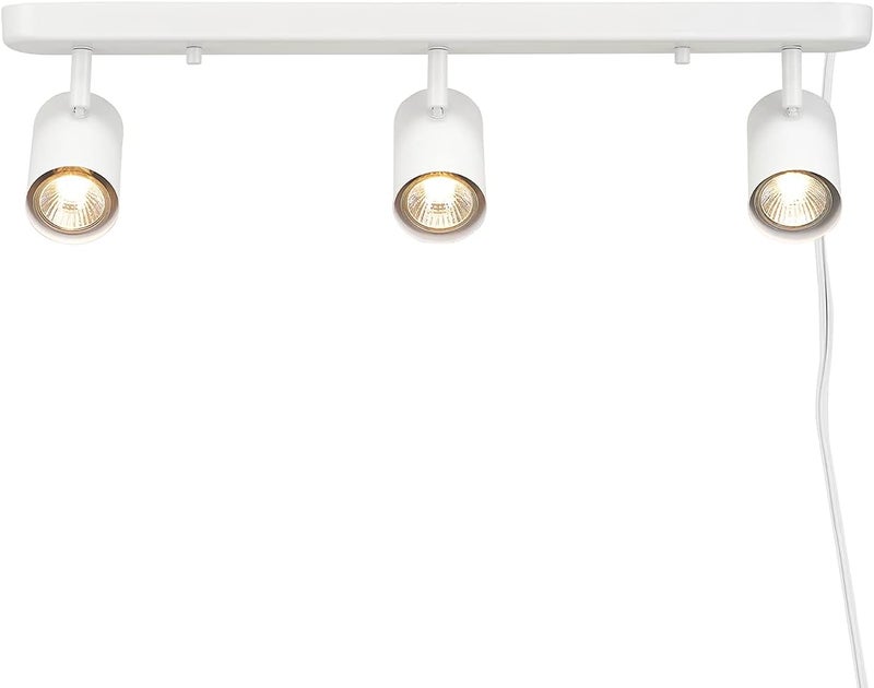 Globe Electric 60024 3-Light Plug-in Track Lighting, Adjustable Heads, Matte White Finish, 22-inch, GU10 Base, 15-Foot Cord with in-Line Switch, Modern Ceiling Light for Apartments and Rentals - Image 2