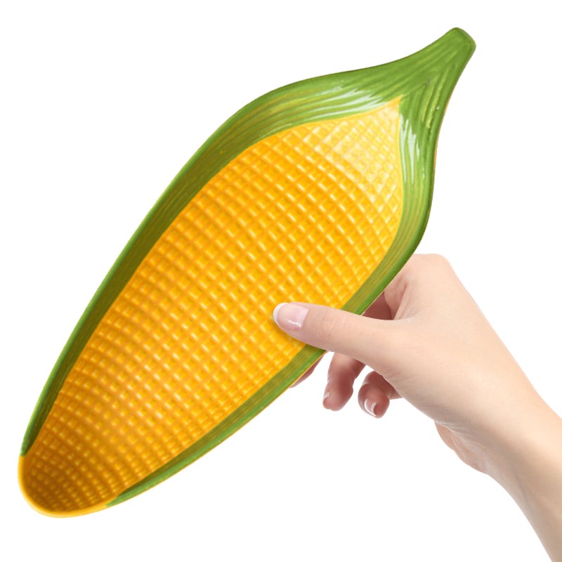 🍳 أطباق خزفية متينة بتصميم ذرة للوجبات الخفيفة وزينة طاولة الطعام - Image 1