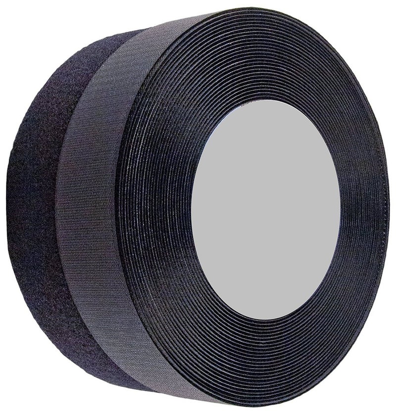 SeaStar Kipokalor 2 inch 26 Yards Black Sew on Hook and Loop Sew On Fasteners26 Yards Black 