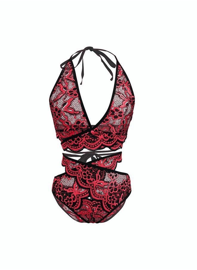 NIBEMINENT - Women's Fashion Bra Suit Lace Splice Underwear Combination Removable Cushion Adjustable Shoulder Strap Set - Image 1