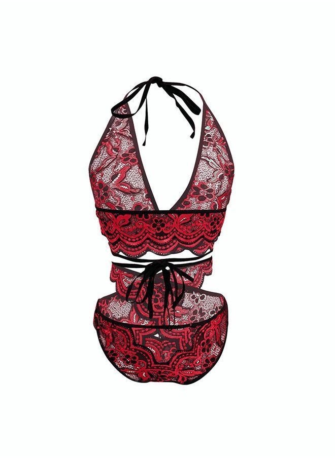NIBEMINENT - Women's Fashion Bra Suit Lace Splice Underwear Combination Removable Cushion Adjustable Shoulder Strap Set - Image 1