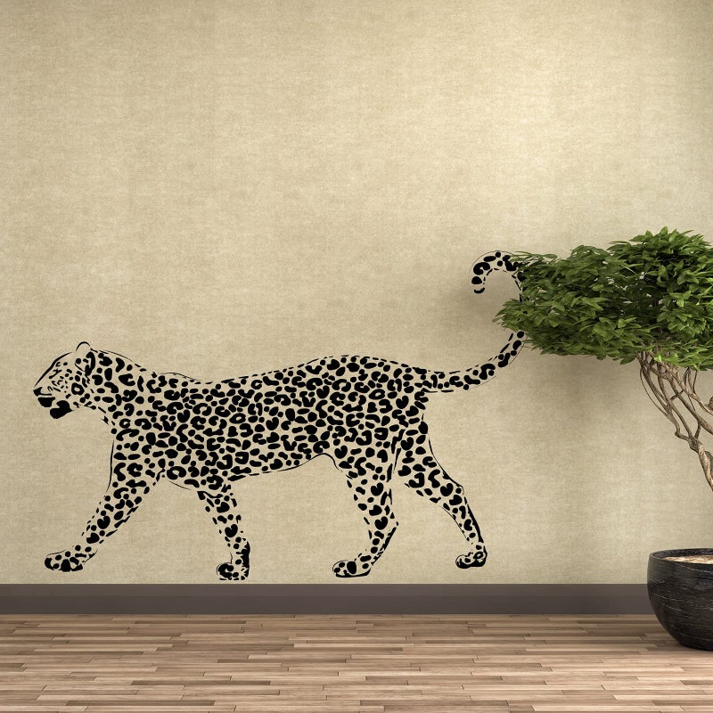 Outus 4 Sheets Leopard Print Wall Decal Black Cheetah Wallpaper Leopard Spot Wall Stickers Diy Removable Peel And Stick Back To School Wallpaper For Nursery Car Door Classroom Decoration(Black) - Image 4