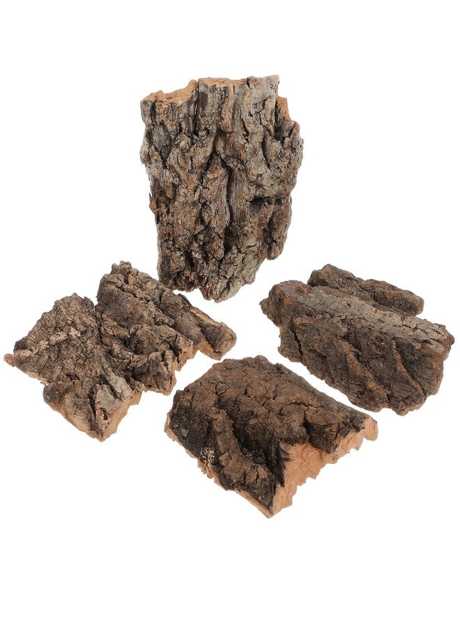 توي اند اونا مجموعة توياندونا من 4 قطع من لحاء الأشجار لتزيين الزواحف، لحاء فلين طبيعي، إكسسوارات تيراريوم لإخفاء الزواحف، موطن الثعابين، ديكور حوض السلاحف - Image 1