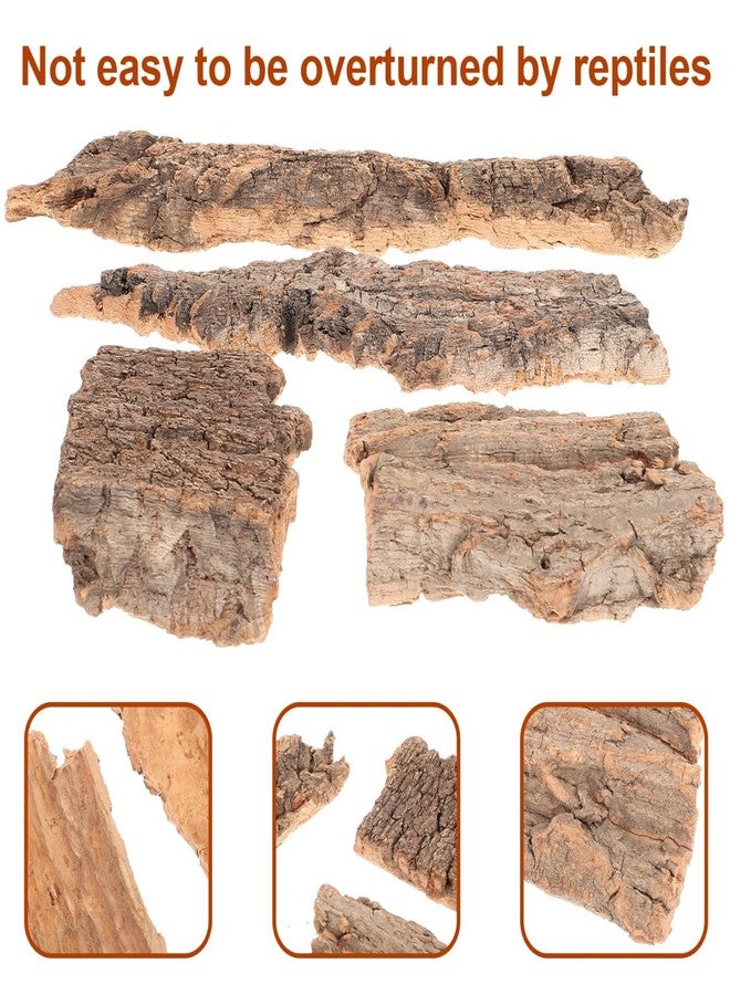 توي اند اونا مجموعة توياندونا من 4 قطع من لحاء الأشجار لتزيين الزواحف، لحاء فلين طبيعي، إكسسوارات تيراريوم لإخفاء الزواحف، موطن الثعابين، ديكور حوض السلاحف - Image 2