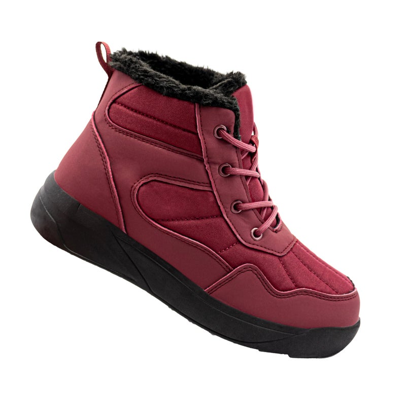 ChayChax Women's Winter Snow Boots with Fur Lined Lightweight Ankle Booties Anti Slip Comfortable Warm Winter Shoes, Burgundy, 7.5 - Image 2