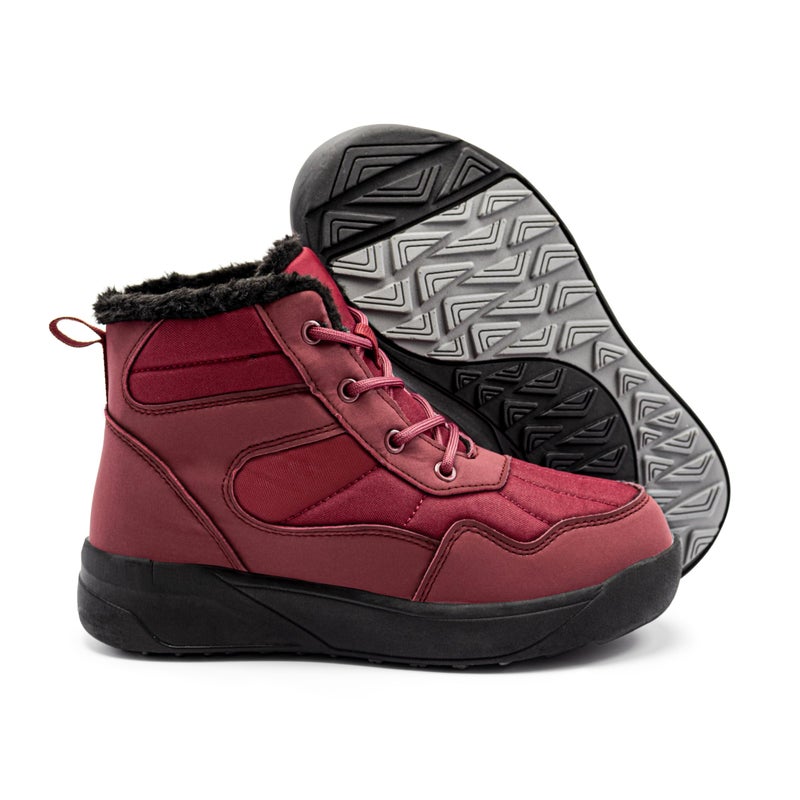 ChayChax Women's Winter Snow Boots with Fur Lined Lightweight Ankle Booties Anti Slip Comfortable Warm Winter Shoes, Burgundy, 7.5 - Image 4