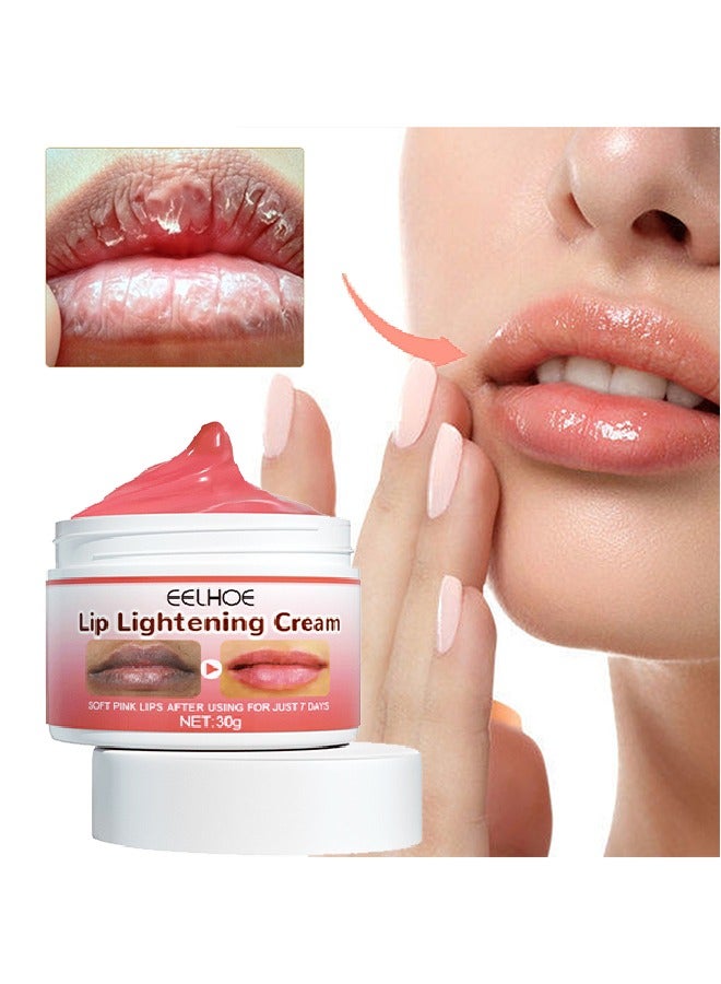 EELHOE Lip Lightening Cream,Reduce Dullness Reduce Lipwrinkles For Dry Cracked And Dark Lips, Remove Dry and Chapped Skin and Fade Lines for Smooth Soft and Brighter Lips 30g - Image 1