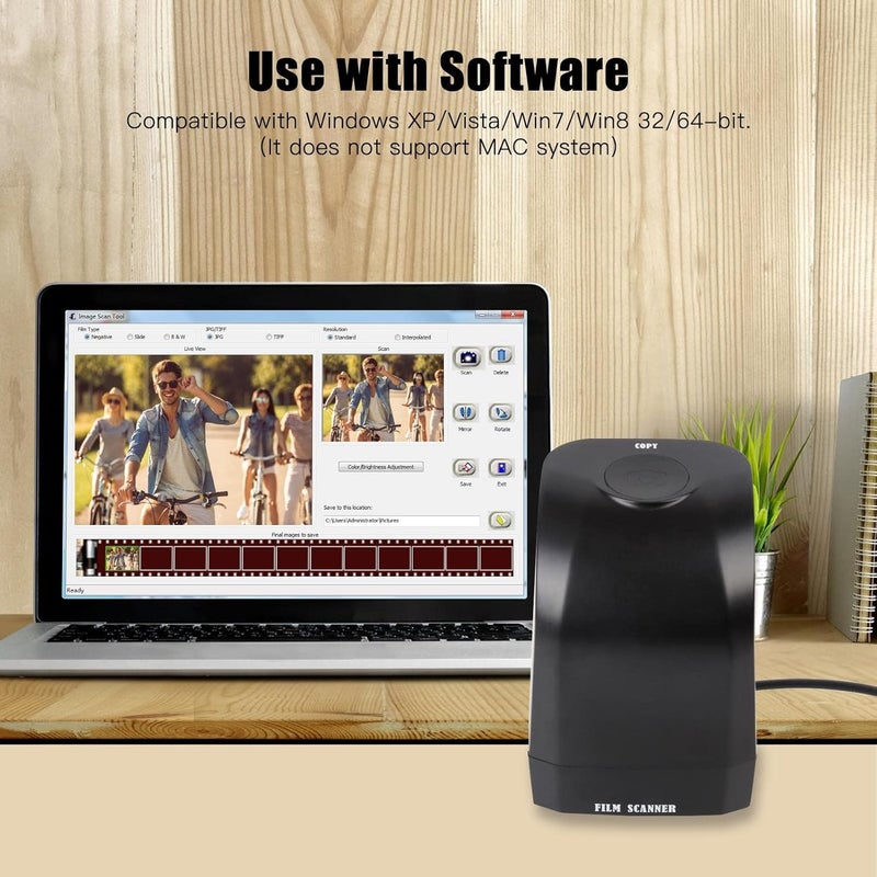 Tobo Mini Digital Film and Slide Scanner, Convert 35mm 135mm Negatives/Slides to 8MP JPEG Images, Easy Load Film Adapters with 128MB U Disk-TD-993IM. - Image 5